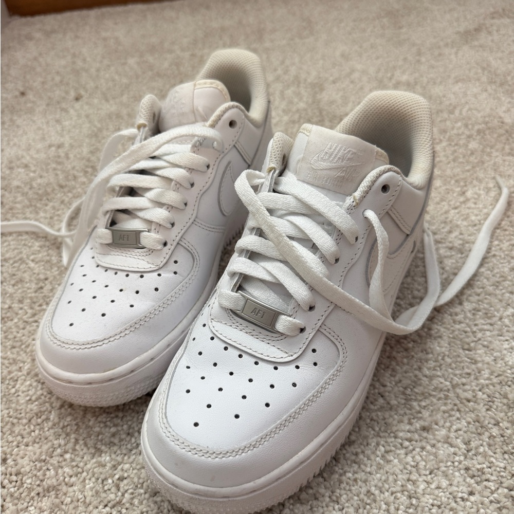 Nike Air Force 1 White Leather Sneakers